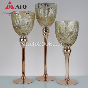 Ato Long Ste Glass Tealight Candle Holders ، ديكور المنزل